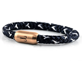 FISCHERS FRITZE® Segeltau Armband "KÖNIGSMAKRELE 2.0" marineblau weiß