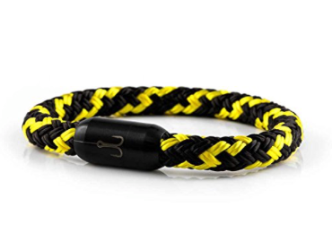 FISCHERS FRITZE® Segeltau Armband "TORPEDOMAKRELE 2.0" schwarz gelb