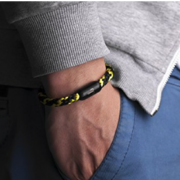 FISCHERS FRITZE® Segeltau Armband "TORPEDOMAKRELE 2.0" schwarz gelb